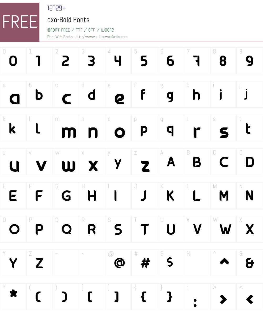 oxo-Bold Font Screenshots