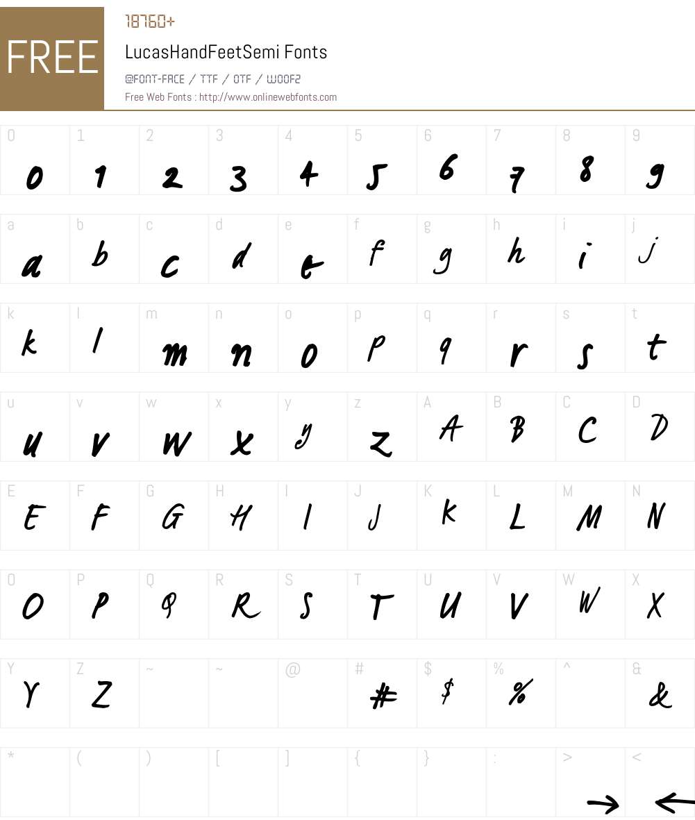 LucasHandFeetSemi Font Screenshots