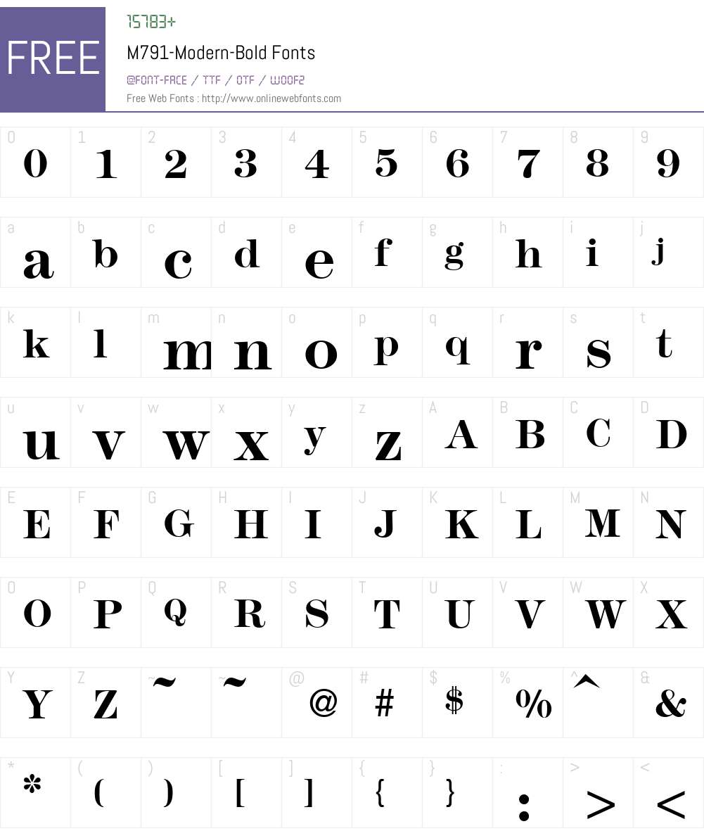 M791-Modern Font Screenshots