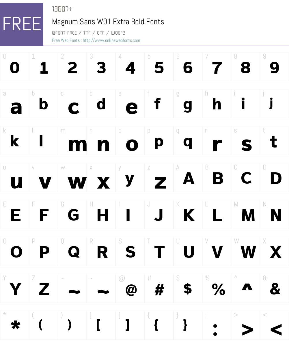 MagnumSansW01-ExtraBold Font Screenshots