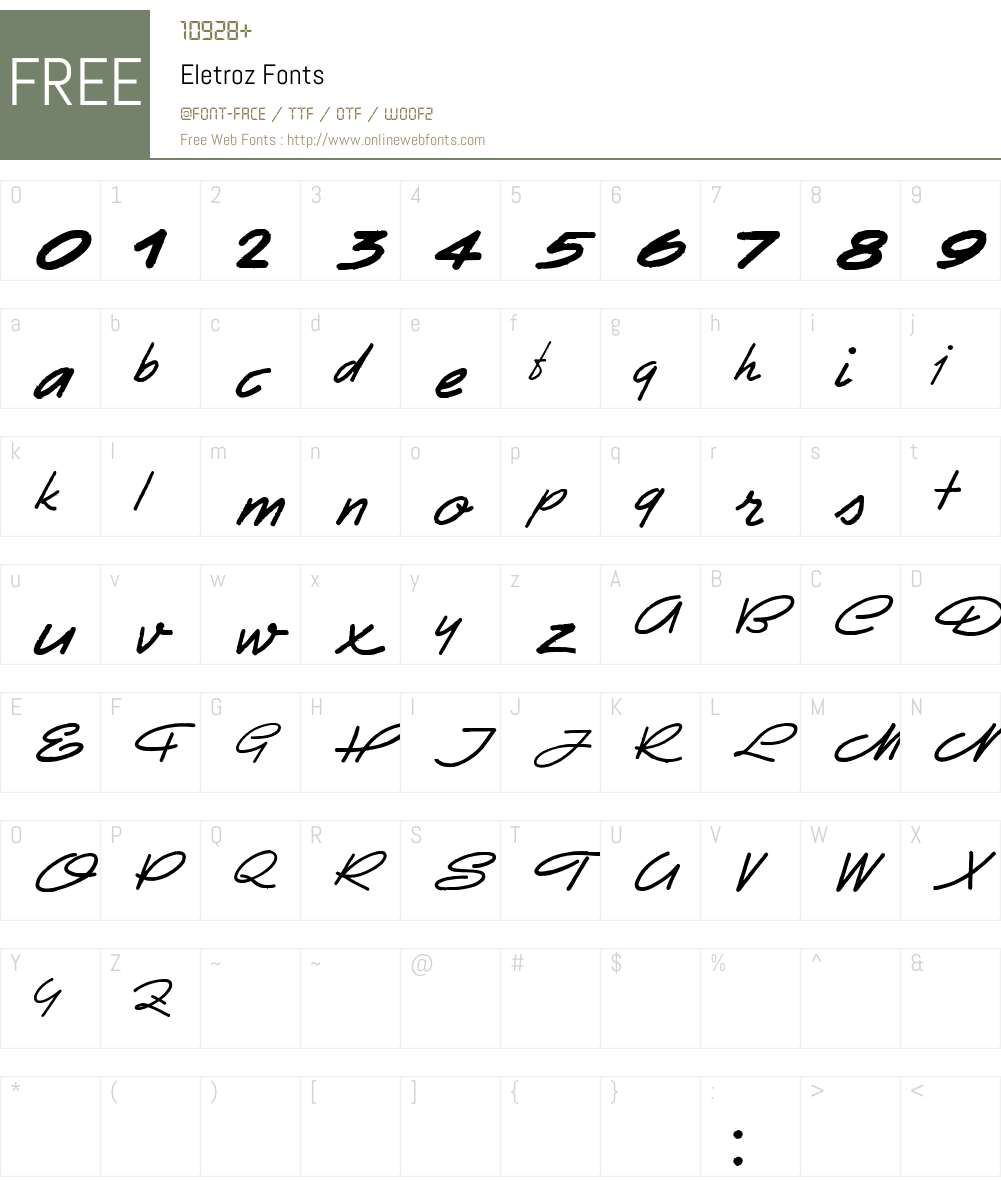 Eletroz Font Screenshots