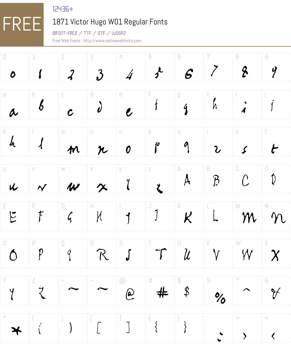 1871VictorHugoW01-Regular Font Screenshots