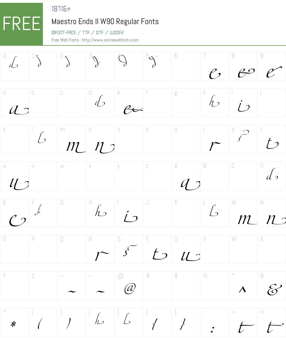 MaestroEndsIIW90-Regular Font Screenshots