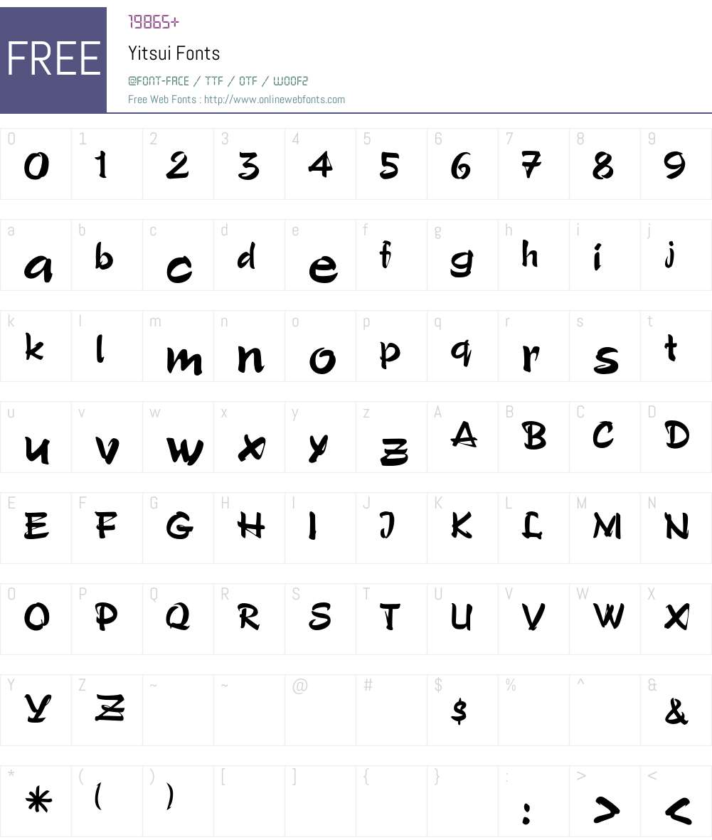 Yitsui Font Screenshots