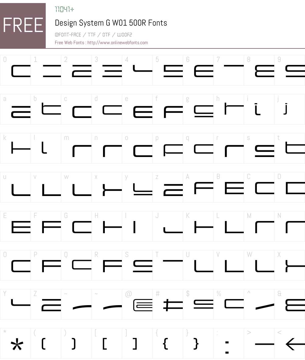 DesignSystemGW01-500R Font Screenshots