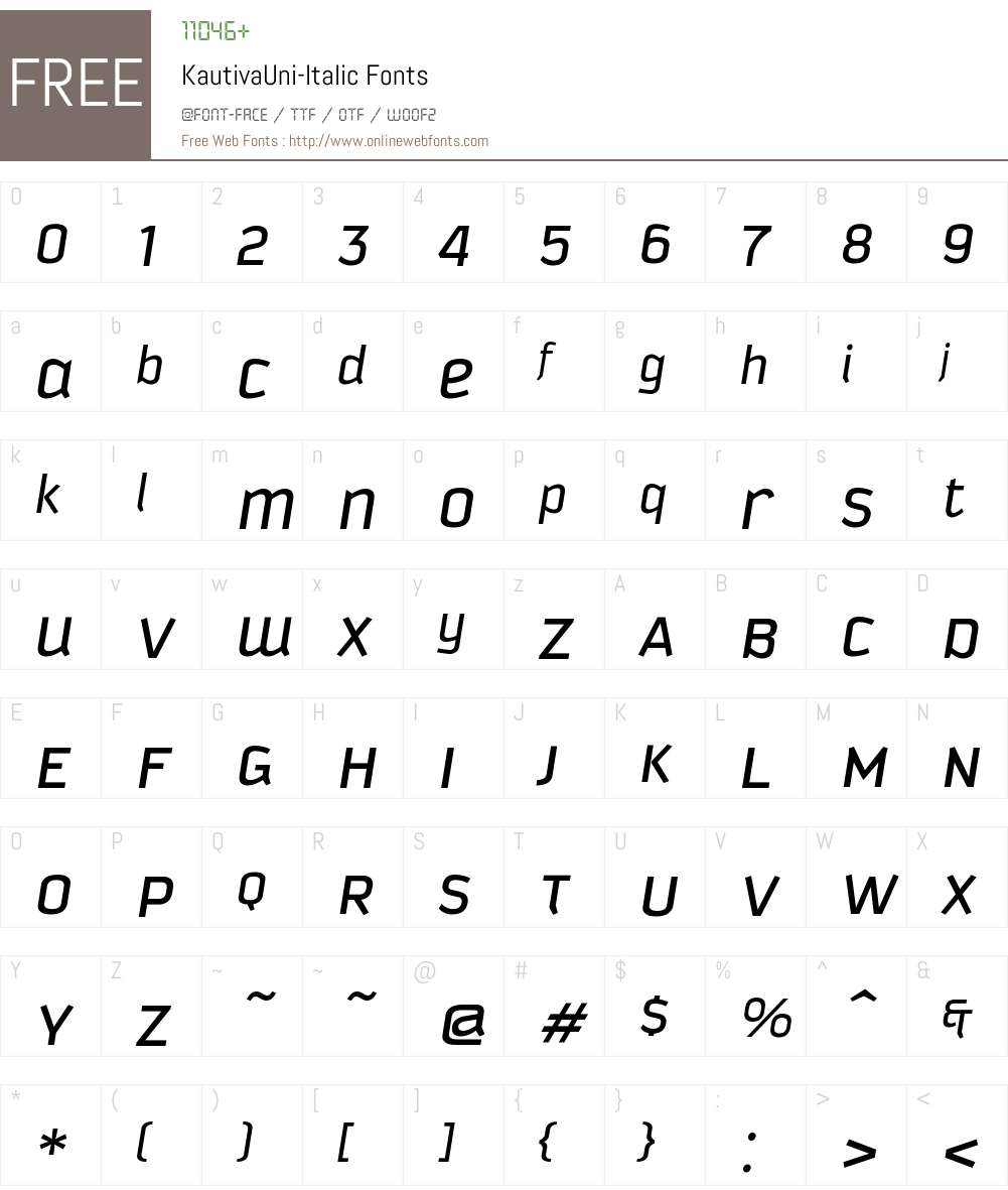 KautivaUni Font Screenshots