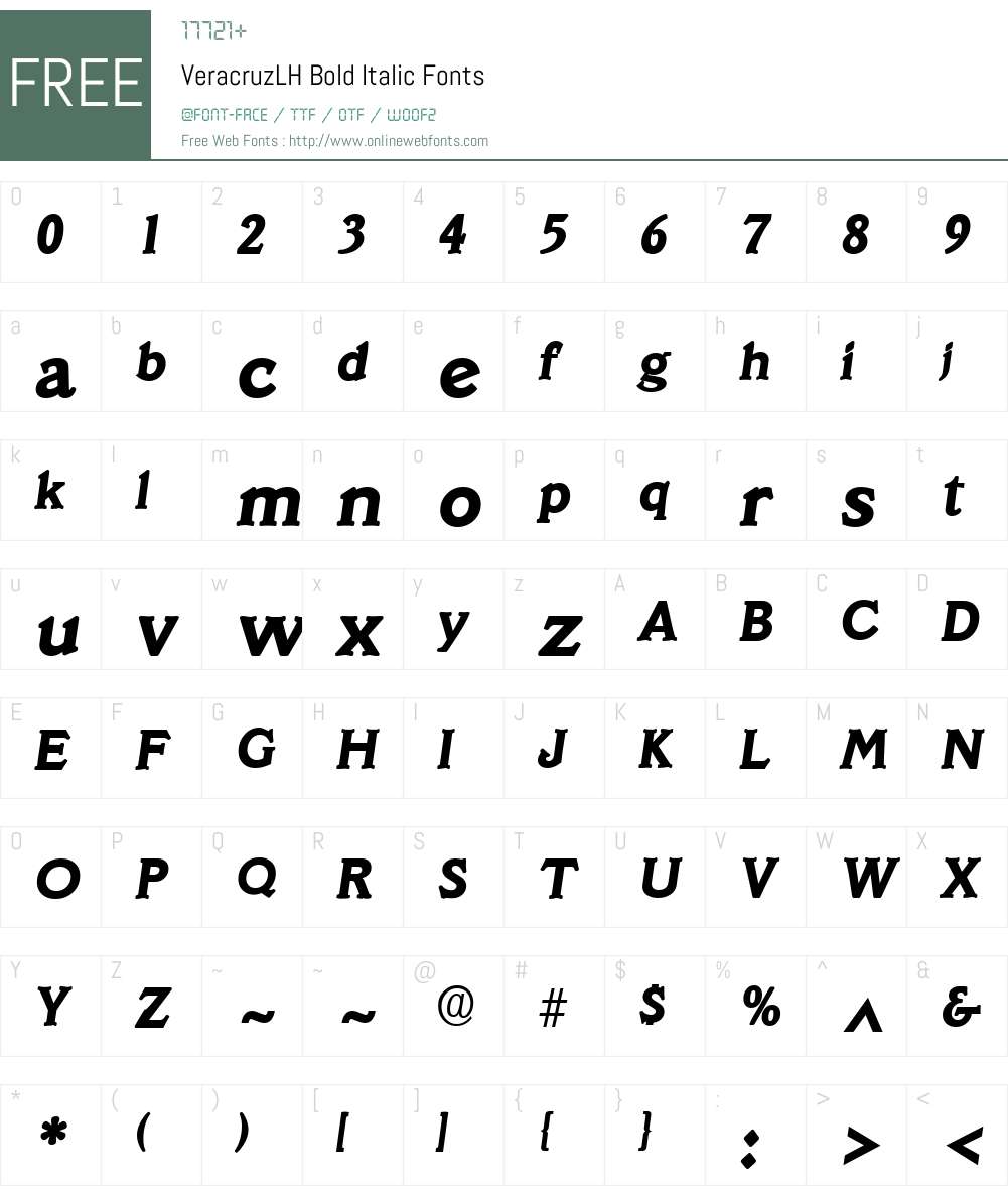 VeracruzLH Font Screenshots