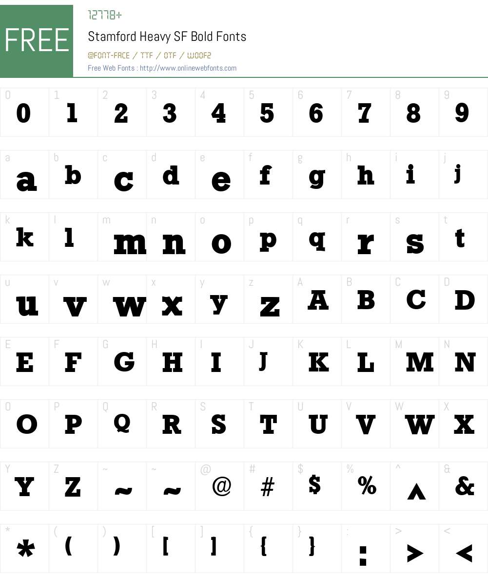 Stamford Heavy SF Font Screenshots