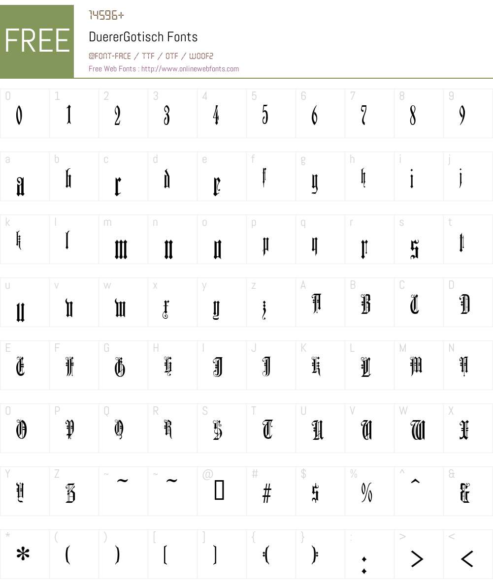 DuererGotisch Font Screenshots