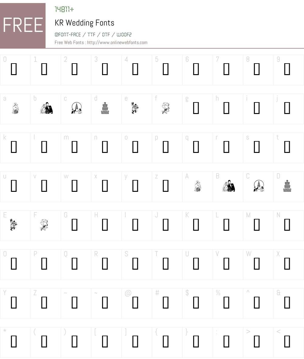 KR Wedding Font Screenshots