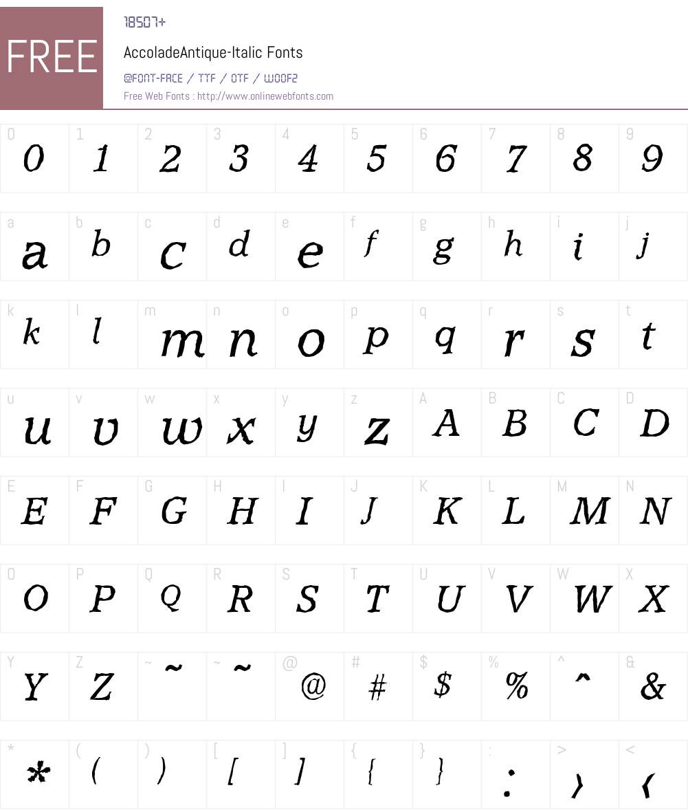 AccoladeAntique Font Screenshots