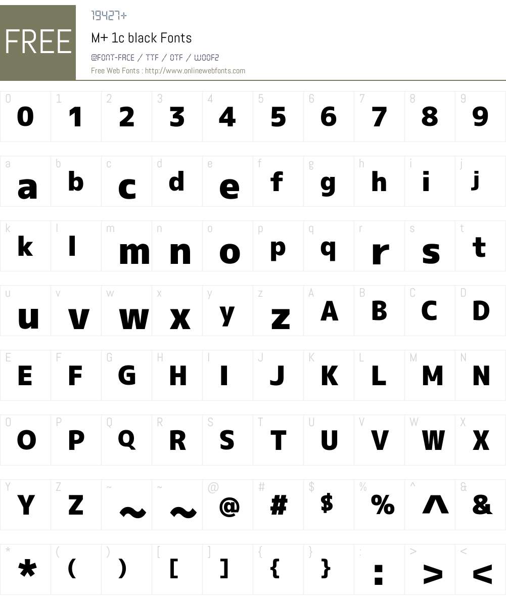 M+ 1c black Font Screenshots