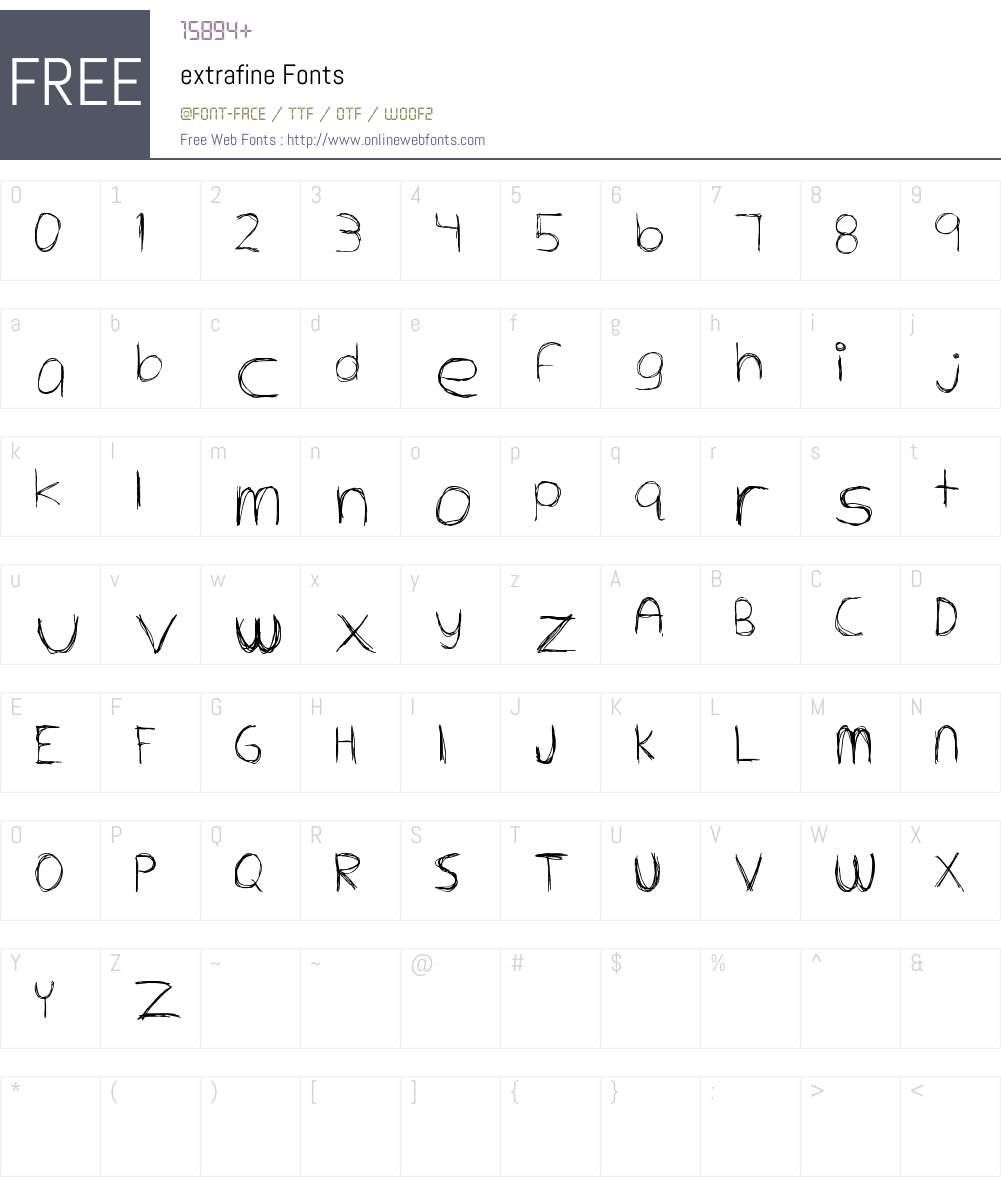 extrafine Font Screenshots
