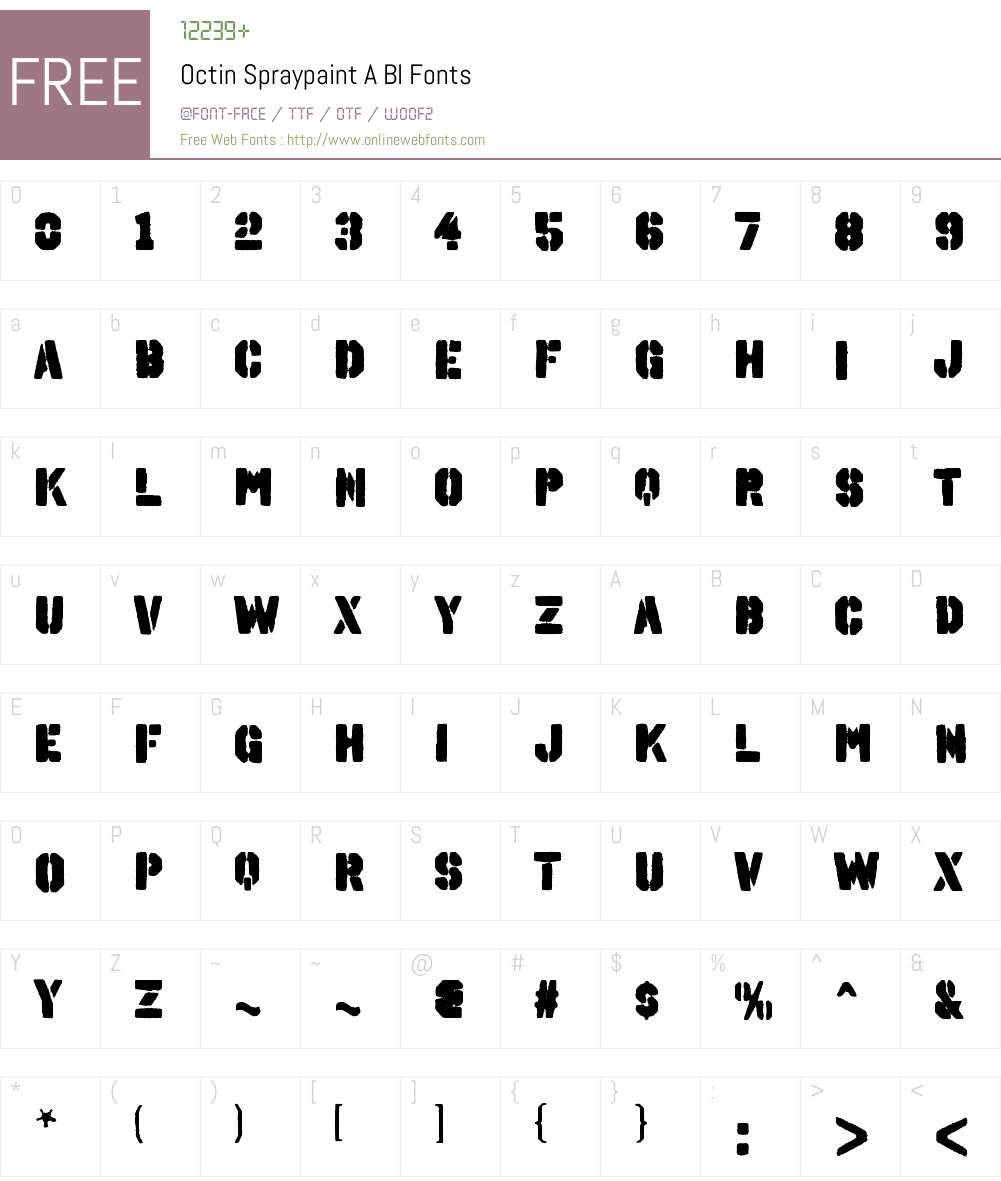 Octin Spraypaint Font Screenshots