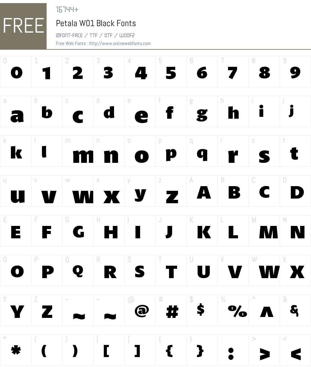 PetalaW01-Black Font Screenshots