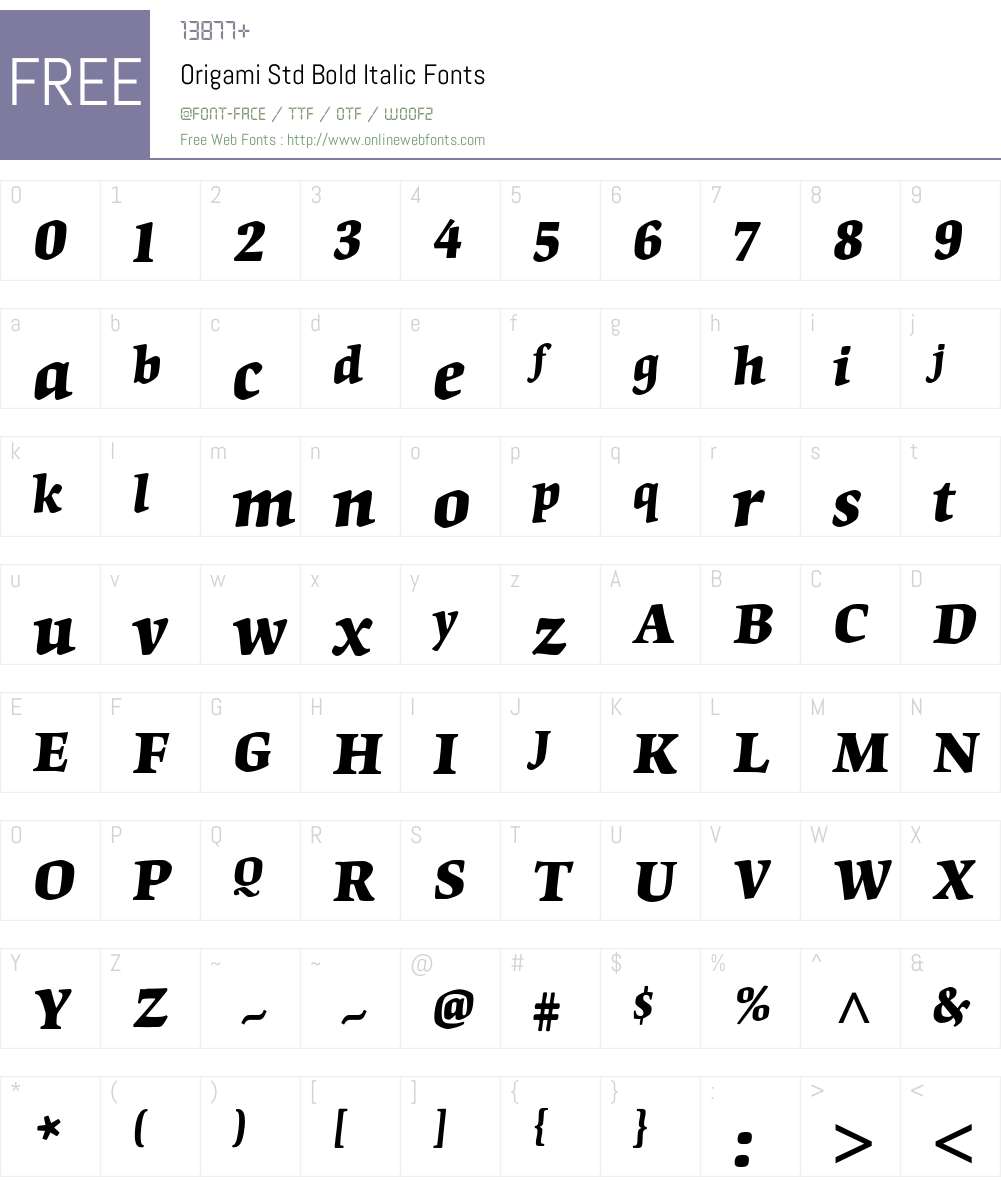 Origami Std Font Screenshots