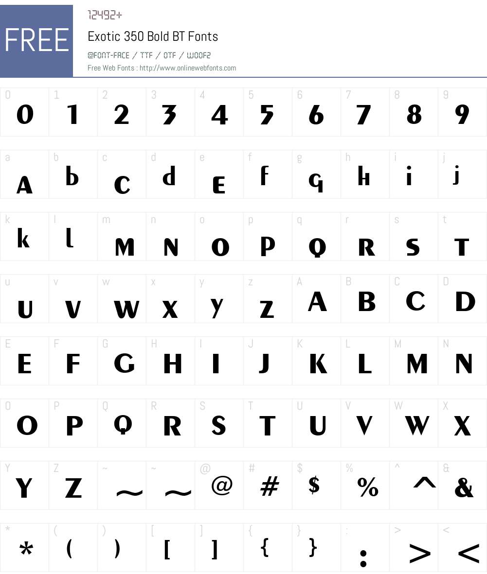 Exotc350 Bd BT Font Screenshots