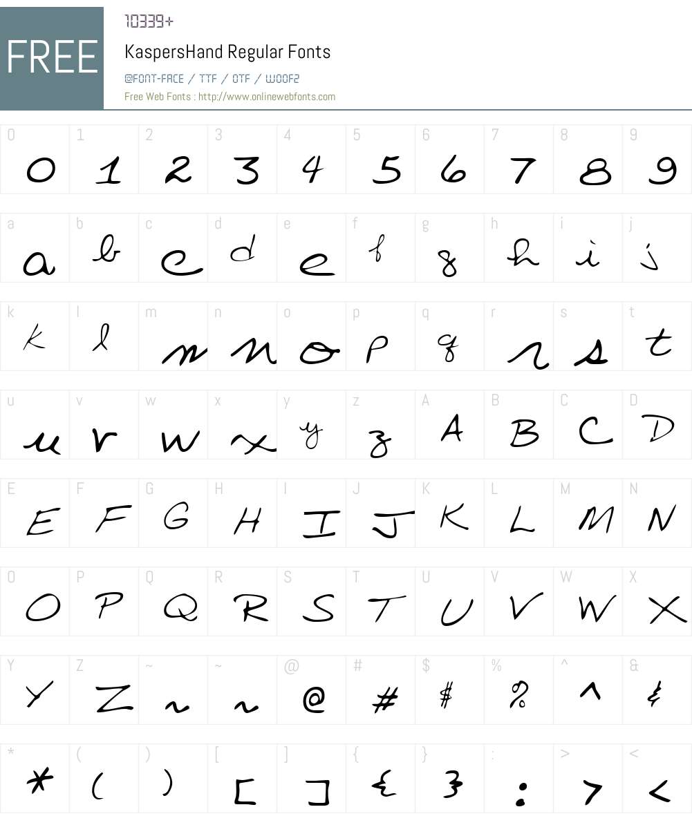 KaspersHand Font Screenshots