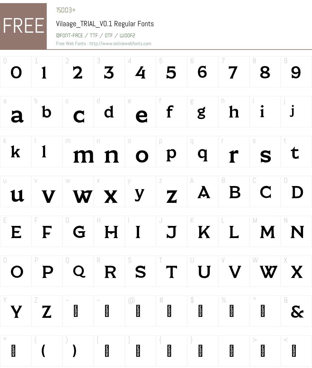 Vilaage_TRIAL_V0.1 0.001;Glyphs 3.2 (3184) Fonts Free Download ...