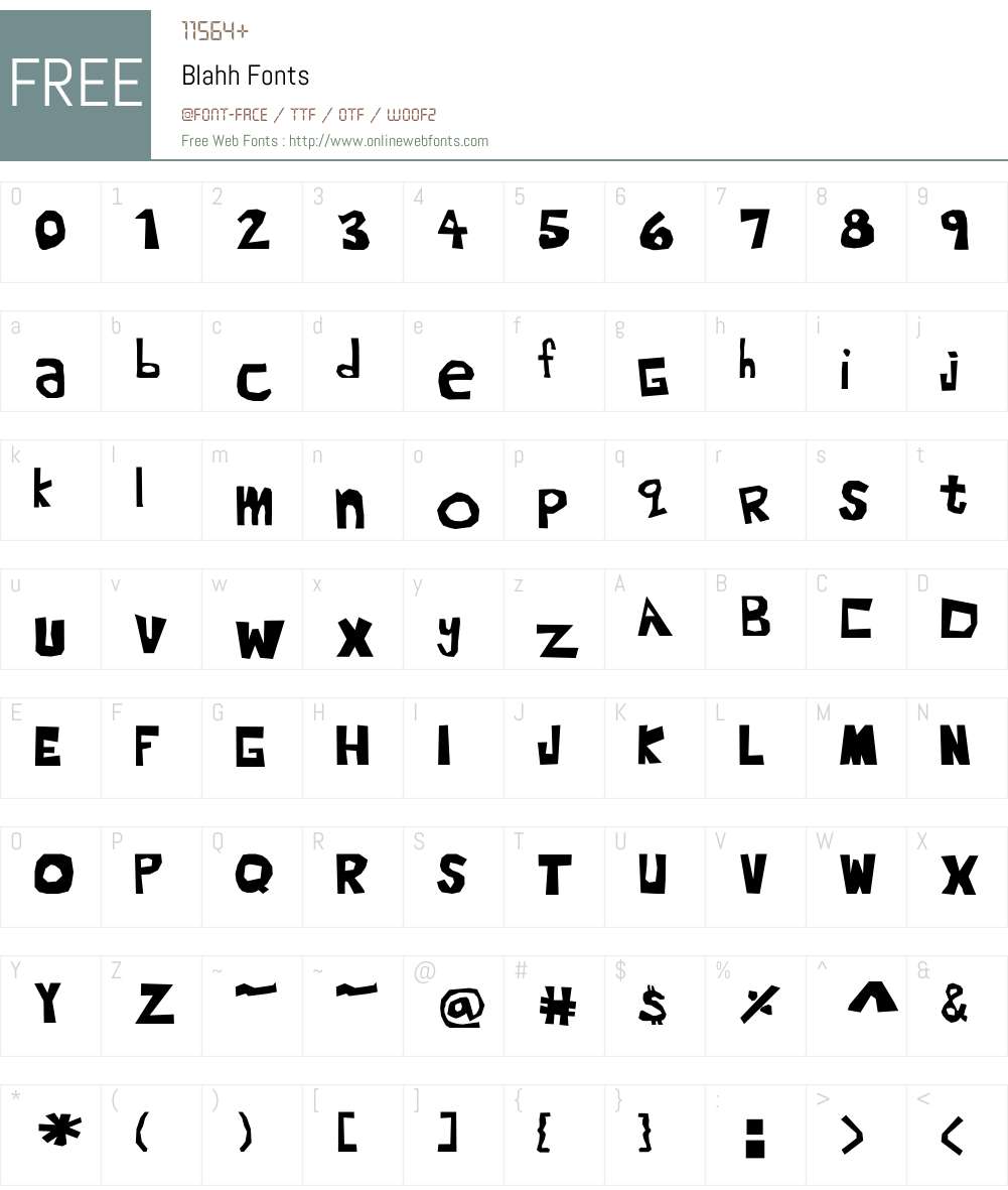 Blahh Font Screenshots