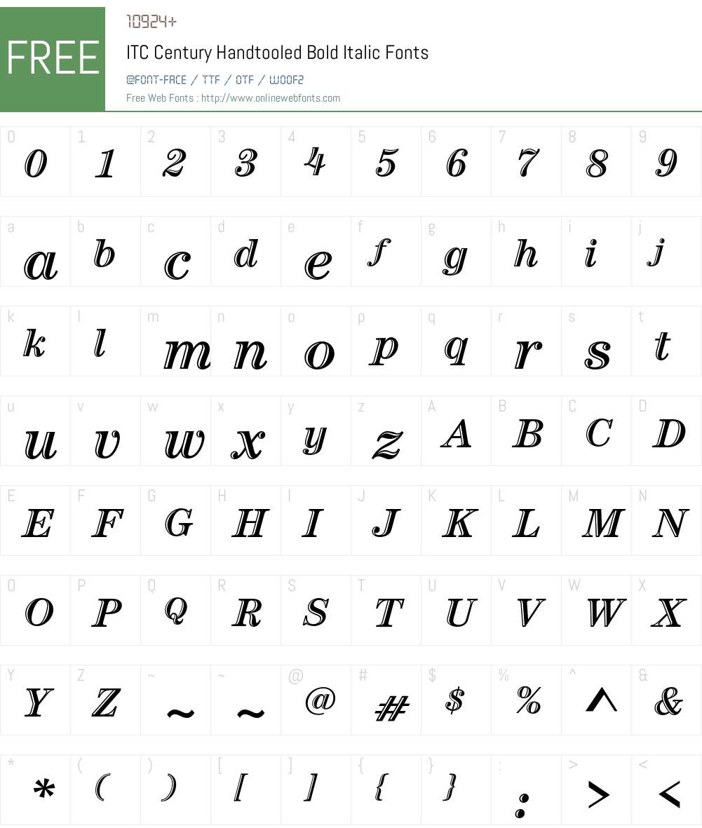ITC Century Handtooled Font Screenshots