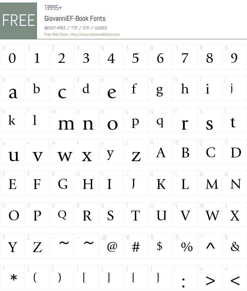 GiovanniEF Font Screenshots