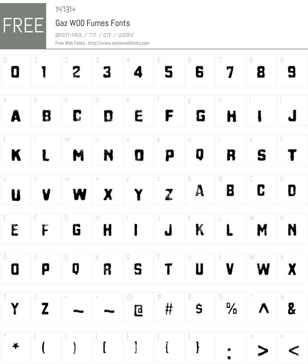 GazW00-Fumes Font Screenshots