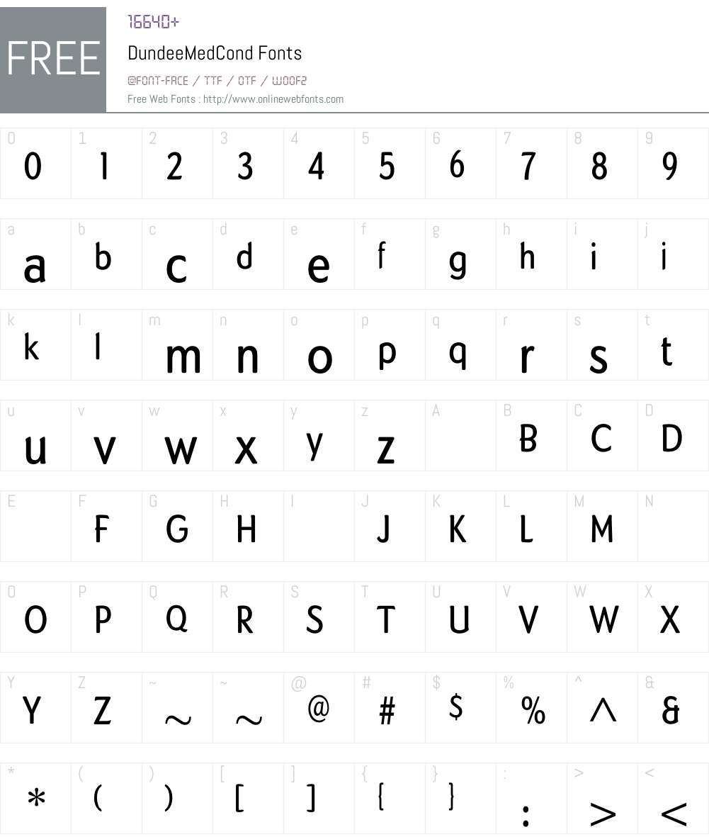 DundeeMedCond Font Screenshots
