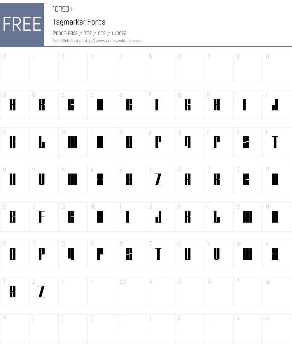 Tagmarker Font Screenshots