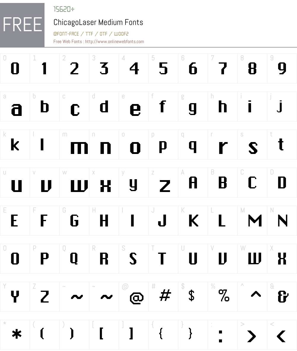 ChicagoLaser Font Screenshots