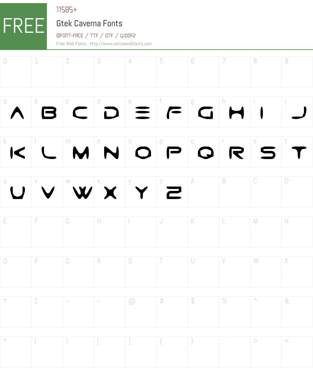 Gtek Caverna Font Screenshots