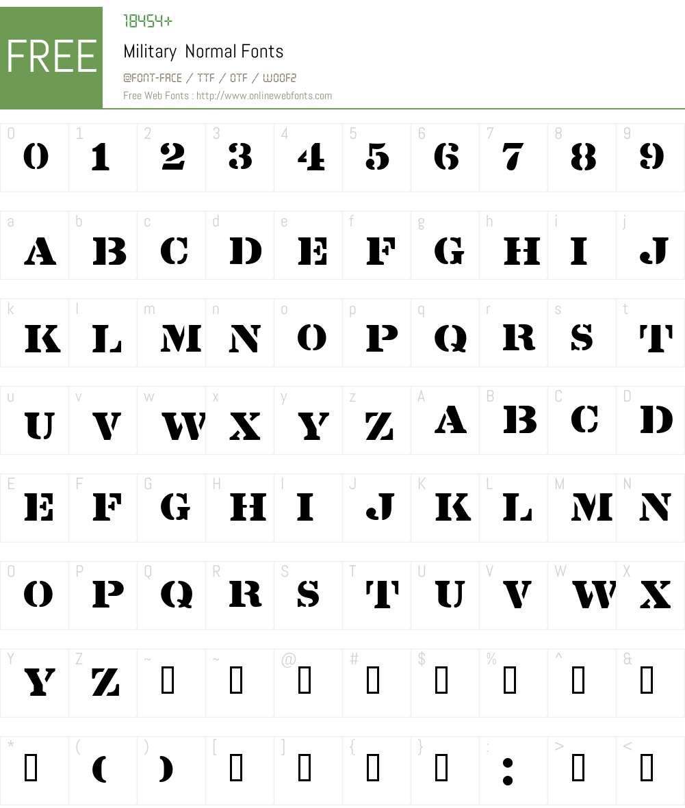 Military Font Screenshots