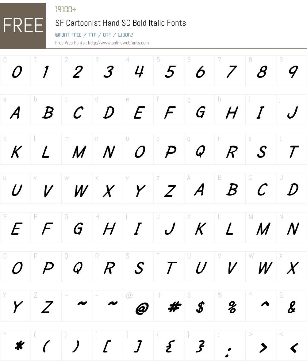 SF Cartoonist Hand SC Font Screenshots