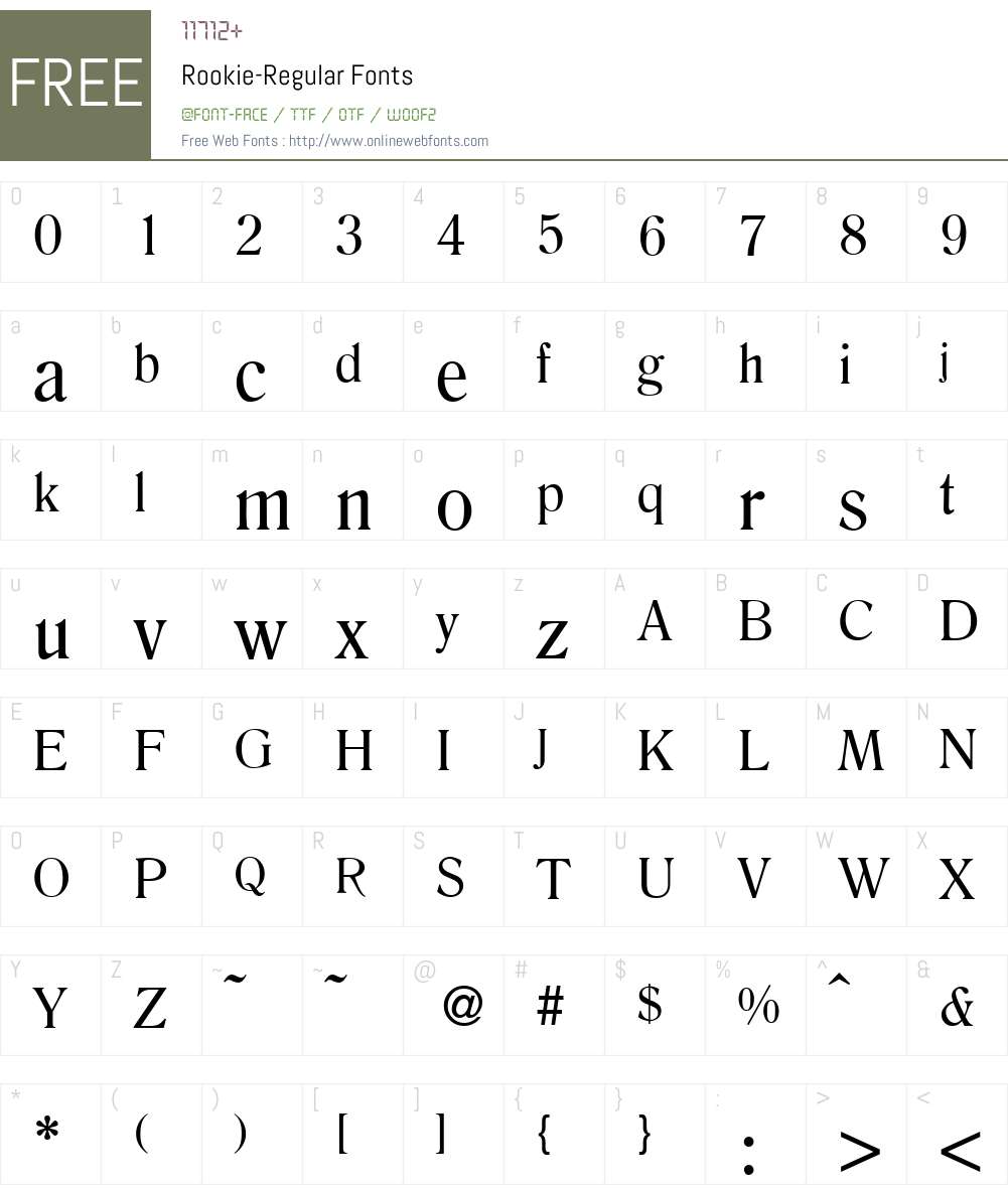 Rookie Font Screenshots