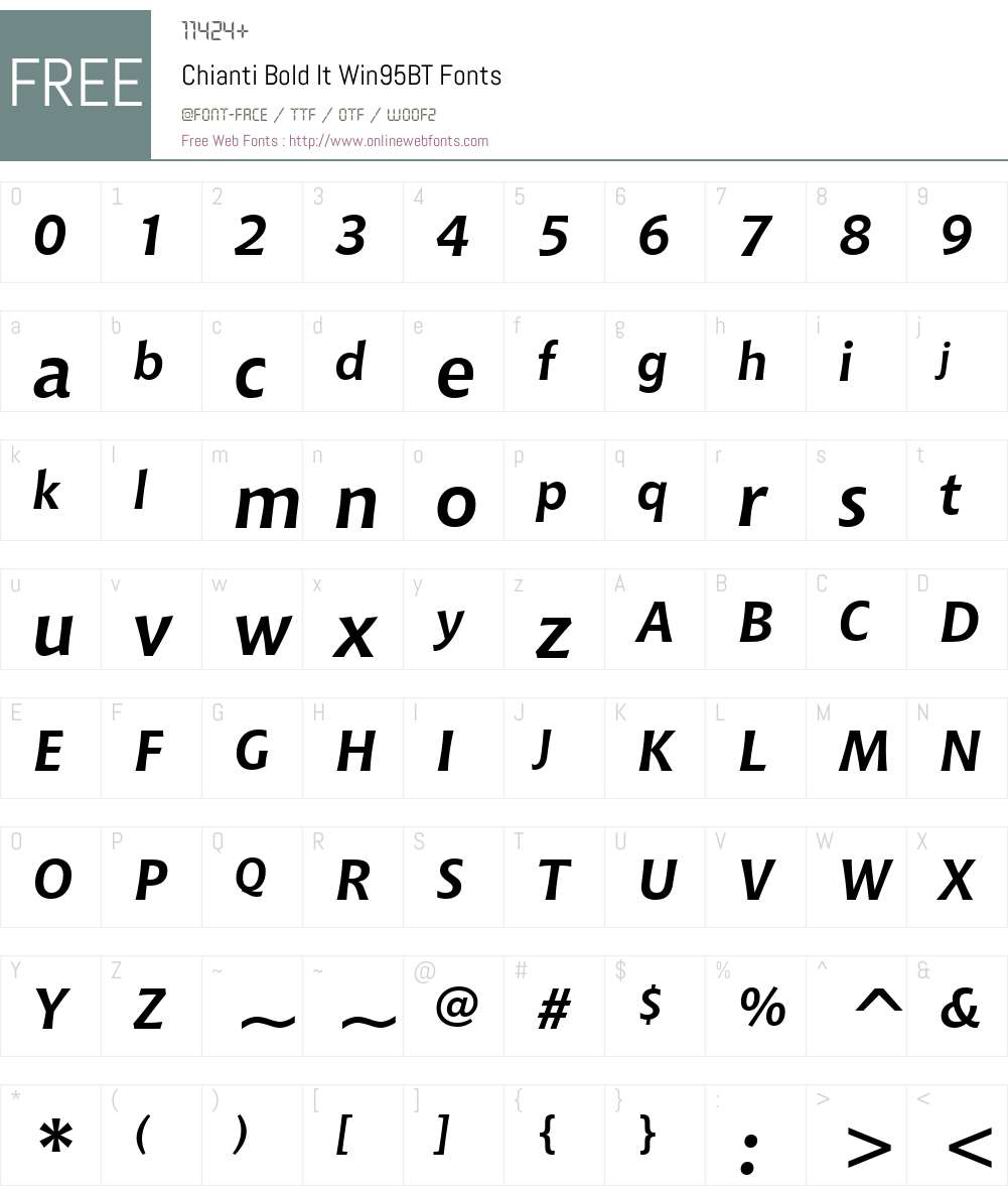 Chianti BdIt Win95BT Font Screenshots