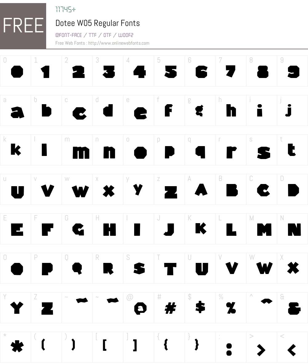 DoteeW05-Regular Font Screenshots