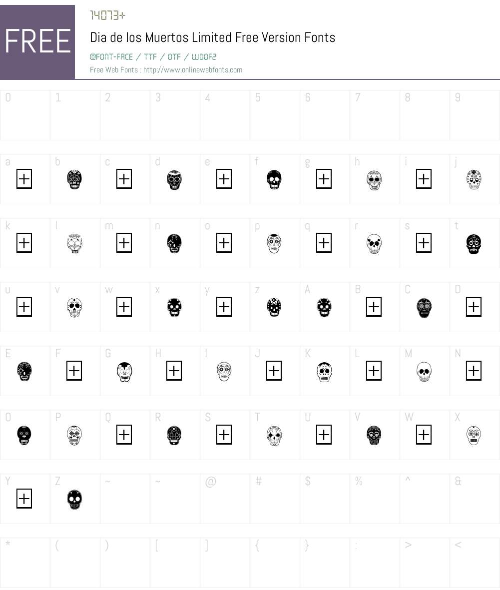 Dia de los Muertos Limited Free Version Font Screenshots