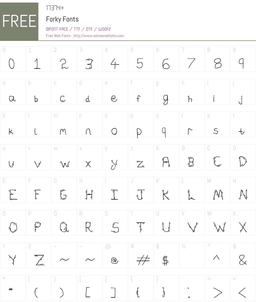 Forky Font Screenshots