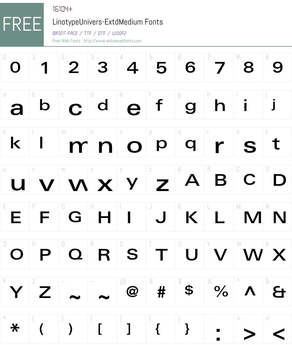 LinotypeUnivers Font Screenshots