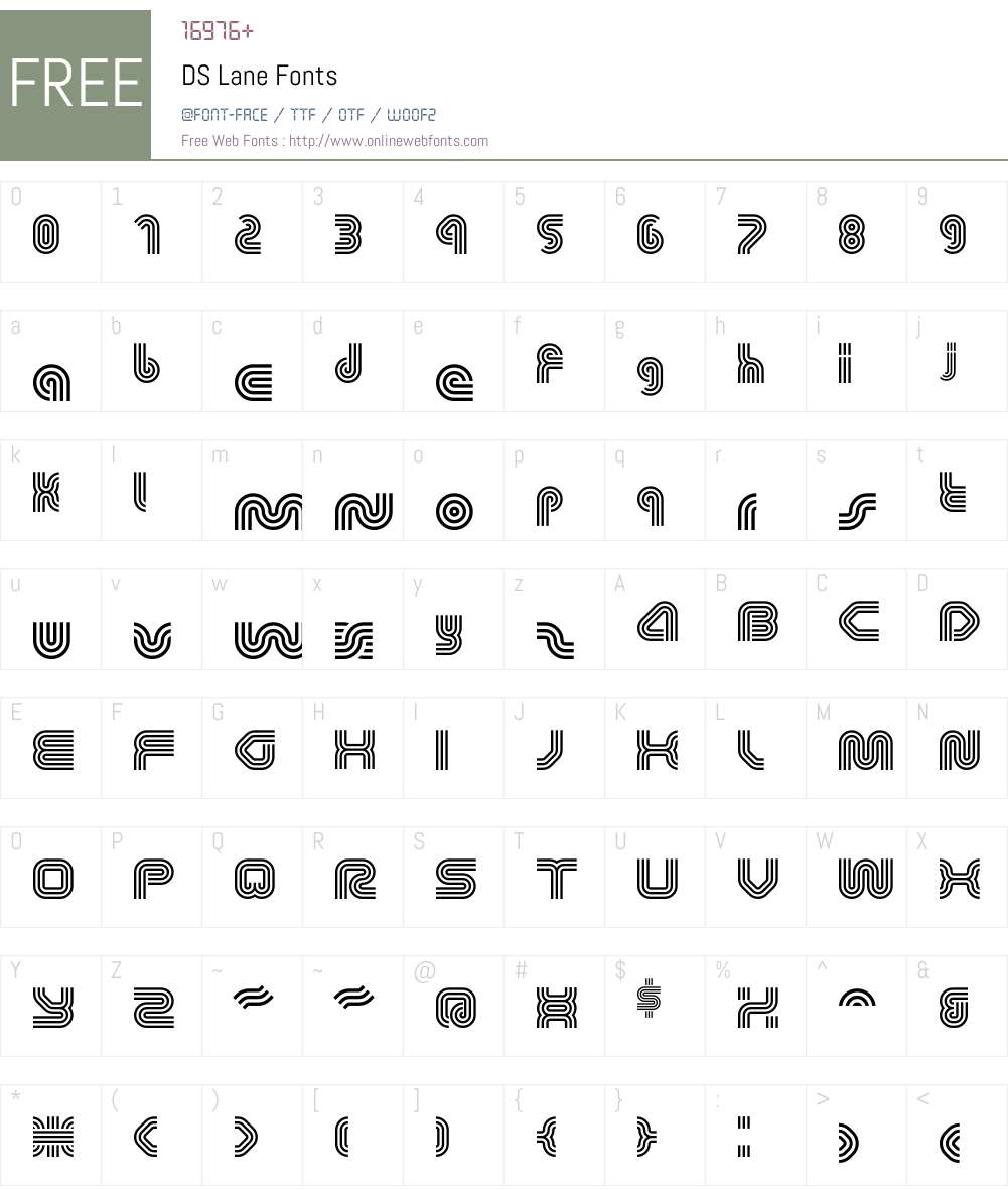 DS Lane Font Screenshots