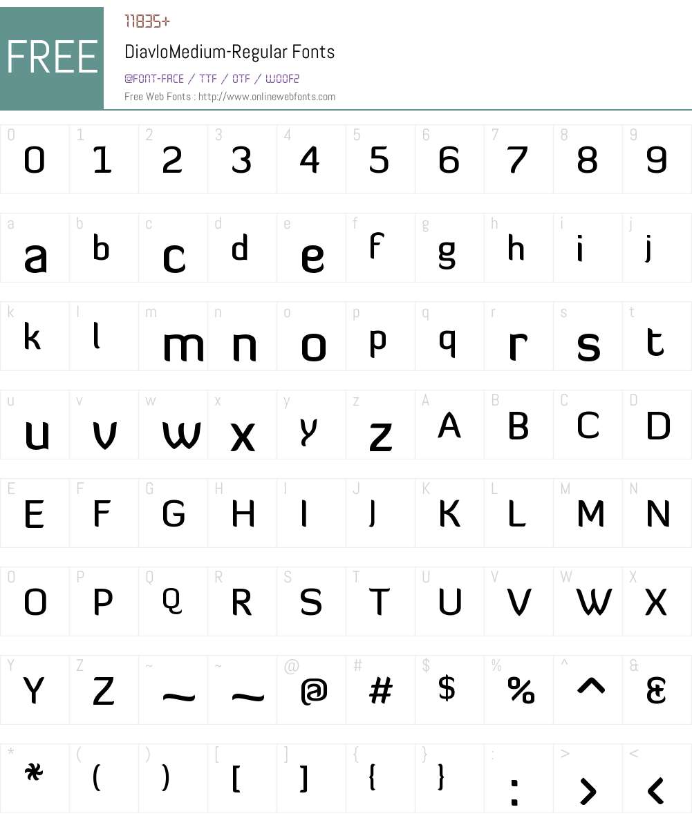 Diavlo Medium Font Screenshots