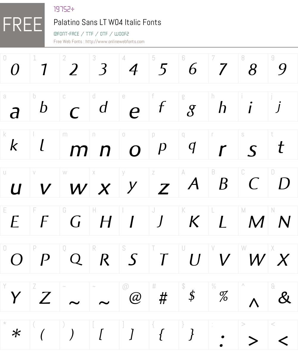 Palatino Sans Font Screenshots