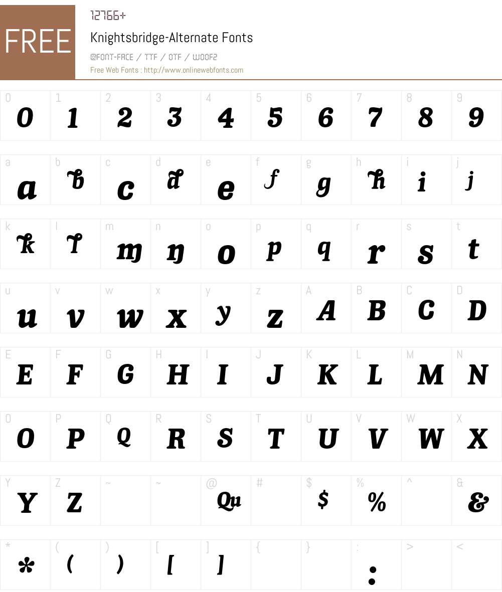 Knightsbridge-Alternate Font Screenshots