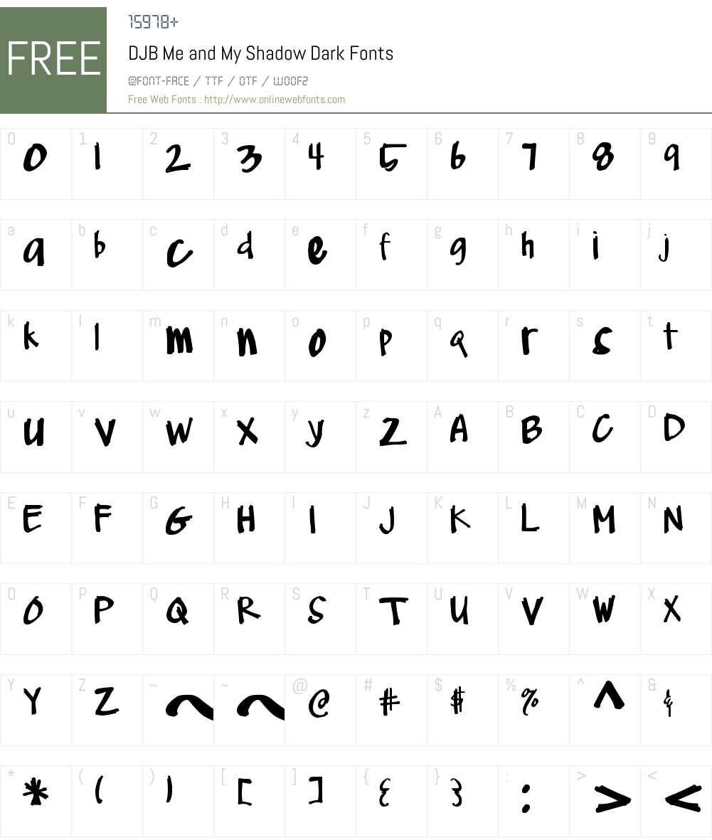 DJB Me and My Shadow Dark Font Screenshots