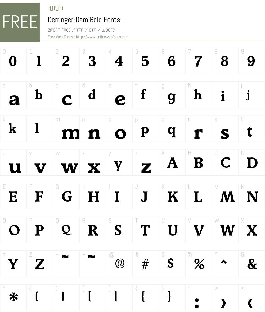 Derringer-DemiBold Font Screenshots