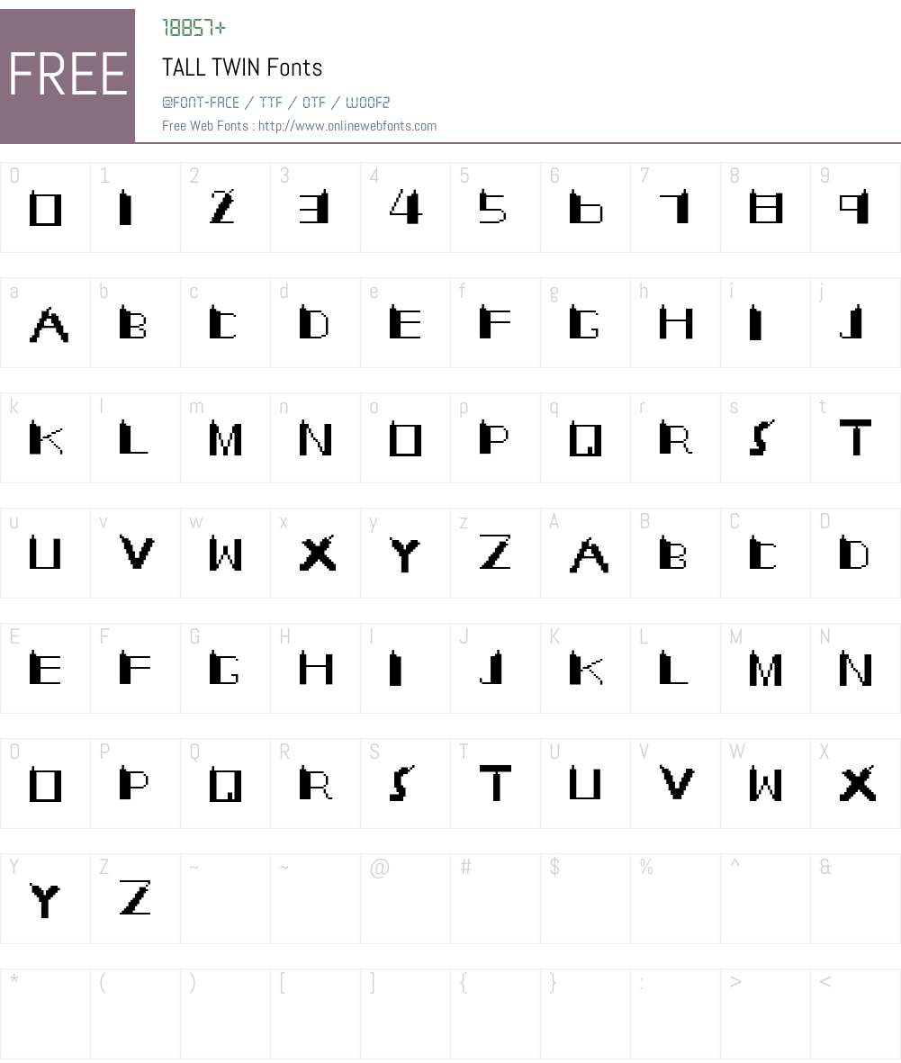 TALL TWIN Font Screenshots