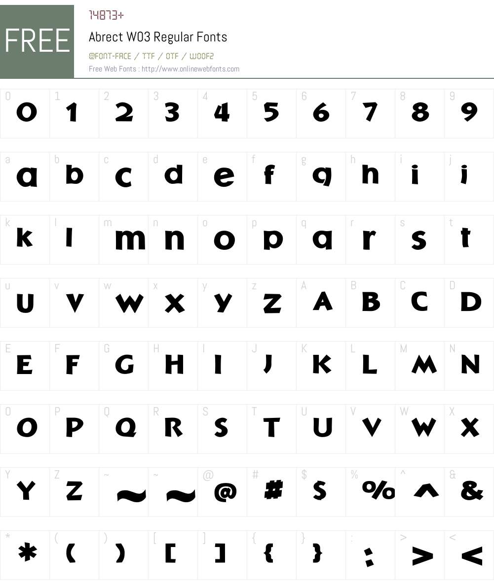 AbrectW03-Regular Font Screenshots