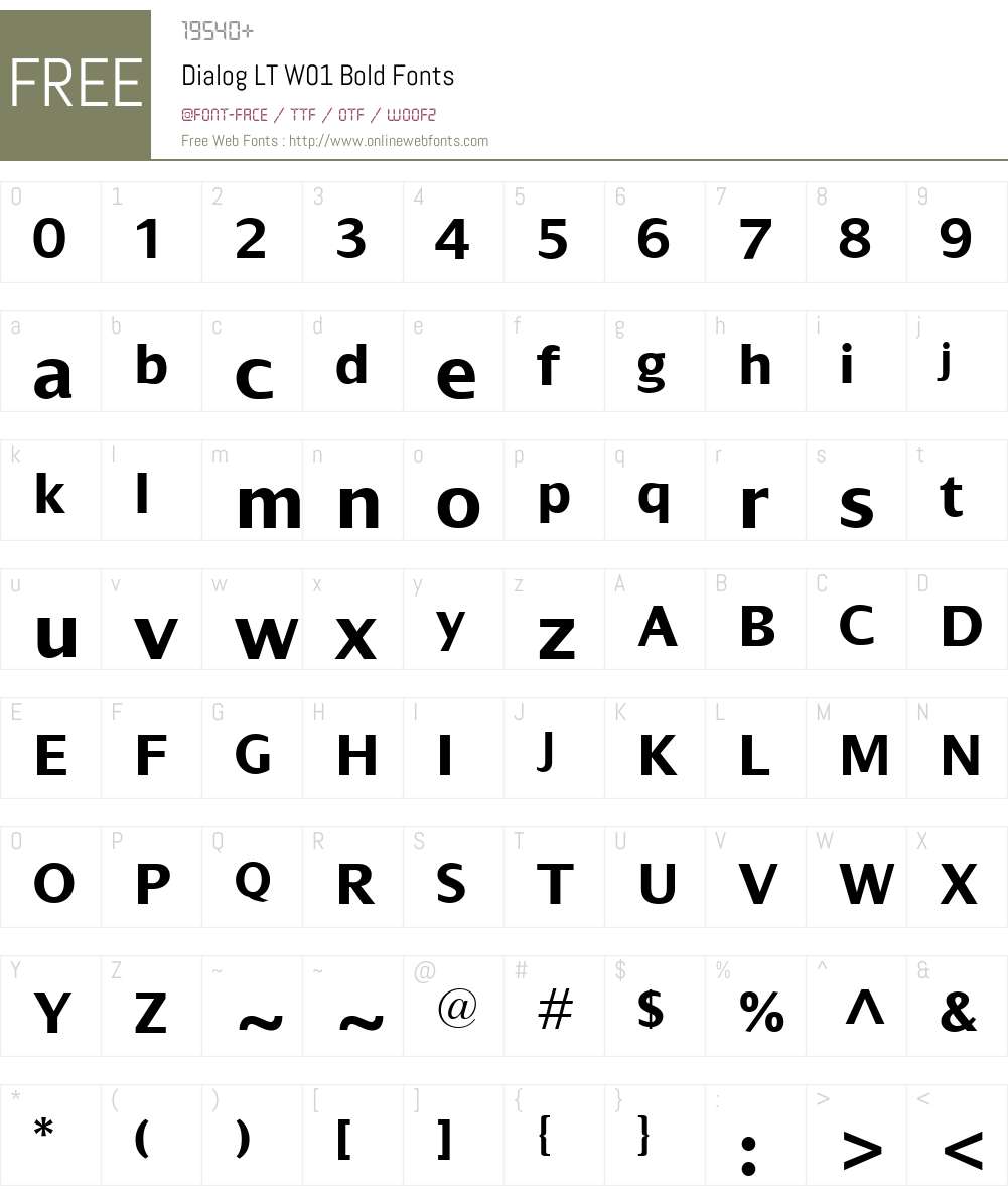 DialogLTW01-Bold Font Screenshots