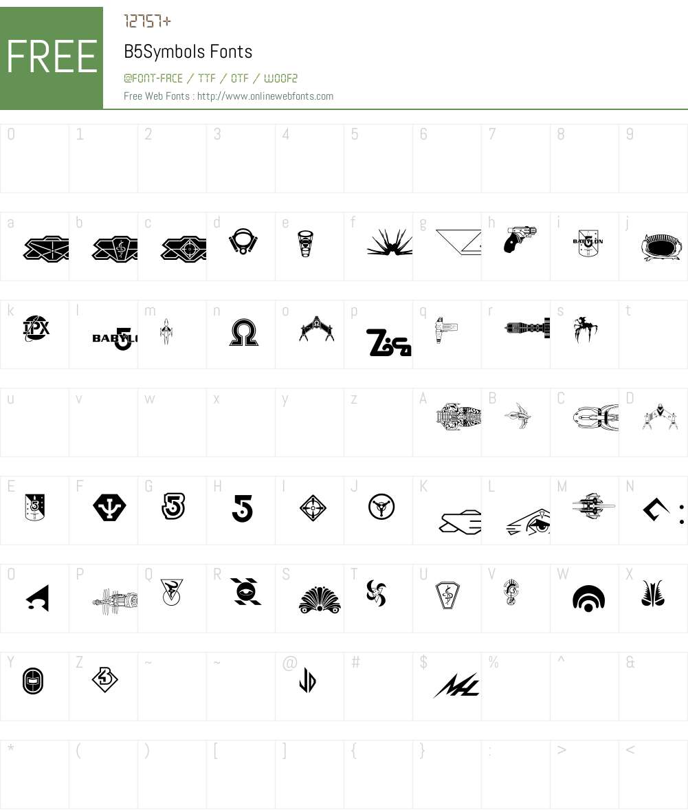 B5Symbols Font Screenshots