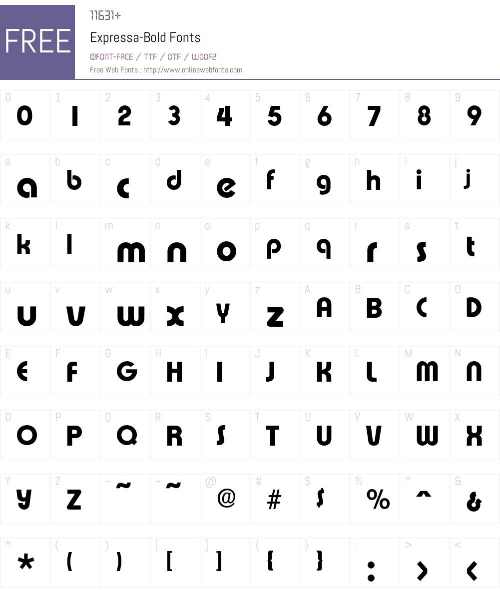 Expressa-Bold Font Screenshots